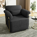 J.M.Deco Swivel Accent Sofa Chair Velvet Upholstered Reading Chair &amp Comfortable Armchair for Living Room Bedroom Reading Room Office (Square Seat * Black)