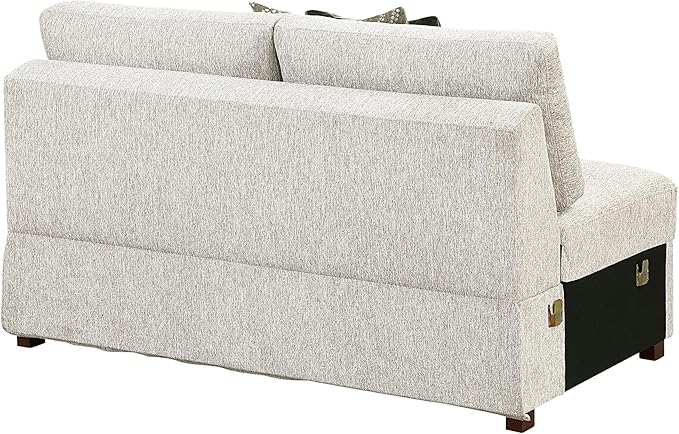 Lexicon Modular Sectional Sofa Module for Sectional Couch Armless 2 Seater 2 Pillows Removable Back Cushion Cover Microfiber Sand