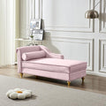 60.6 Velvet Chaise Lounge Sleeper Sofa with Large Hidden Storage &amp Lumbar Pillow Upholstery Tufted Lounge Chair Indoor with Gold Metal Legs &amp Armrest Reclining Sofa Chair for Living RoomBe