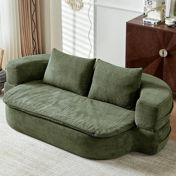79 Sofa BedBoneless Boneless Couch Bed 3 in 1 Full Size Sleeper Sofa (Green)