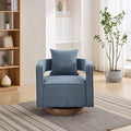 KEIKI Swivel Accent Chair Comfy Sofa with Open Back Club Chair Leisure Seat for Lounge for Nursery Bedroom Living Room Hotel Office Blue