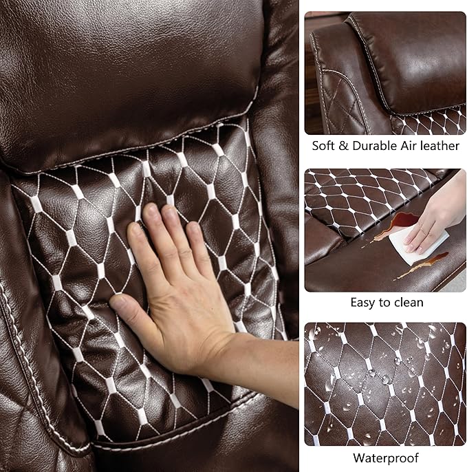 Power Zero Gravity Recliner Chair for Adults Breathable Leather Electric Recliners Adjustable Home Theater Seating with Smart Cup Holders USB Ports Hidden Arm Storage Tray Table
