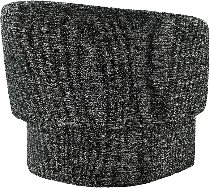 Modway Muse Comfy Barrel Accent Chair in Charcoal Boucle Fabric Cozy Round Reading Armchair – Upholstered Living Room Chair with Curved Back
