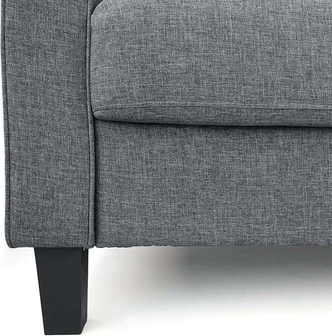 Furinno Bayonne Modern Upholstered Loveseat/Sofa Couch for Living Room Gunmetal