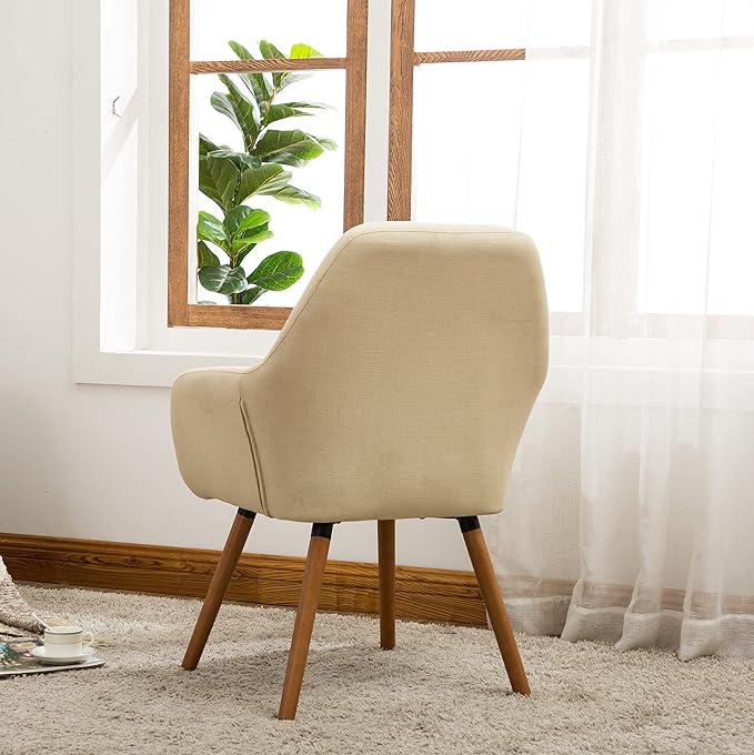Roundhill Furniture Tuchico Contemporary Fabric Accent Chair Arm Rest Tan