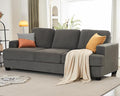VanAcc 89 Inch Sofa 3 Seater Sofa with Extra Deep Seats Modern Couch- Comfy Couch for Living Room Apartment Lounge Grey Chenille