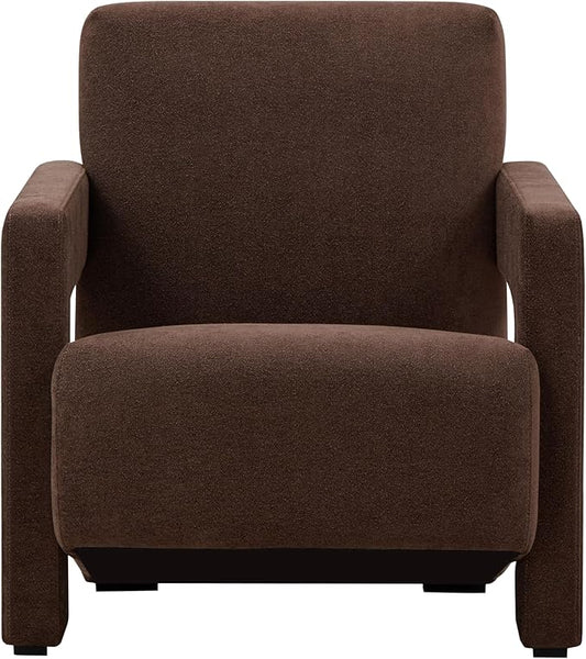 SAFAVIEH Couture Collection Taylor Modern Dark Brown Boucle Accent Chair (Fully Assembled)