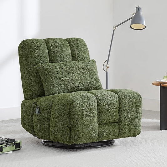 Watson &amp Whitely Oversized Power Recliner Chair for Adults Swivel Rocker Recliner Chair with Lumbar Support Ultra-Comfy Glider Recliner for Living Room Theater Seating Single Sofa Olive