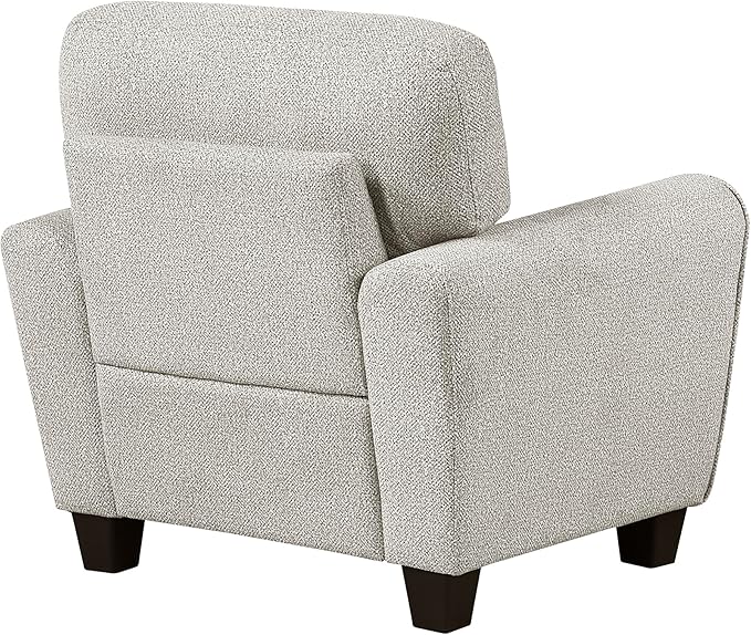 Lexicon Chenille Upholstered Accent Chair Modern Living Room Chair with Removable Back Cushion Cover Track Arms for Office/Bedroom/Apartment Easy Assembly Gray