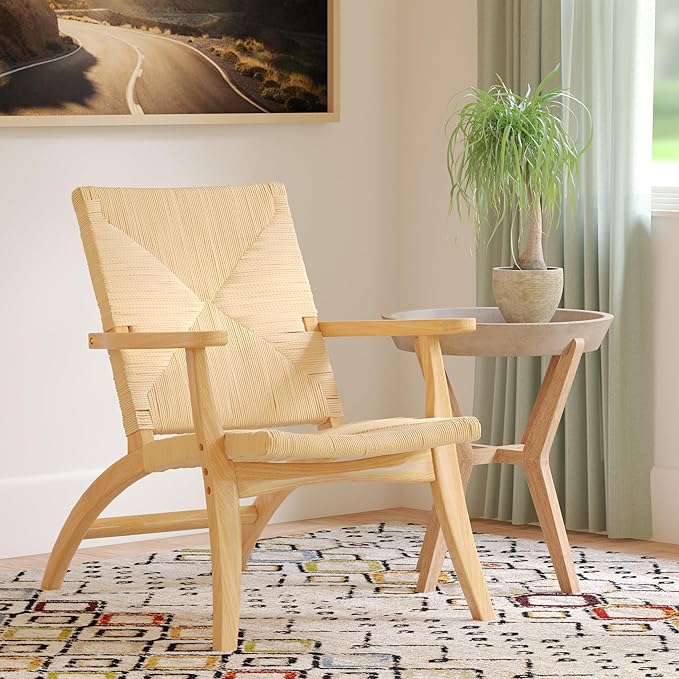 Safavieh ACH9502A Home Bronn Rustic Natural Accent Chair
