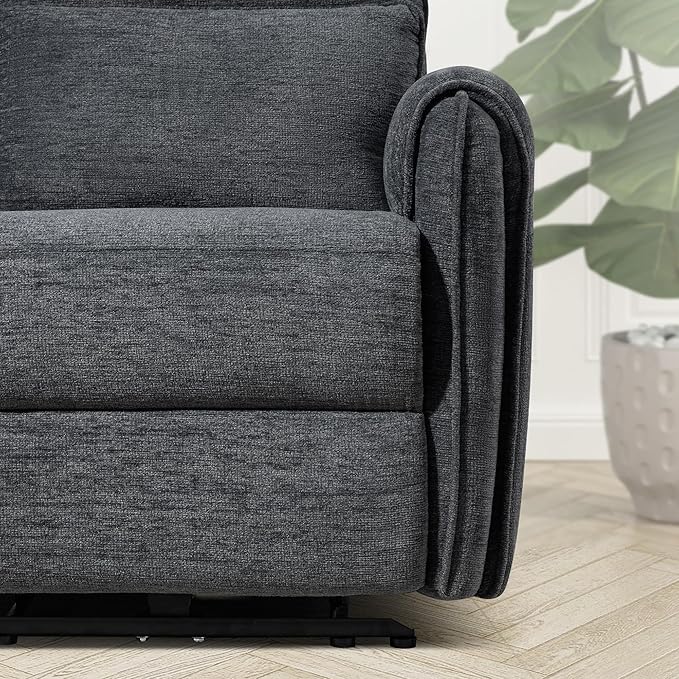 53.5 Zero Wall Hugger Power Reclining Loveseat Sofa with USB &amp Type-C Ports Electric Recliner Loveseat with Lumbar Pillows Small Space Wall Hugger Reclining Couch for Living Room &amp RV (Dark
