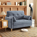 47 Small Sofa Couch for Bedroom Soft Chenille loveseat Mini Couch with Throw Pillow and Removable Cushion Cover for Small Spaces Living Room Apartment Dorm Office(Blue Grey)