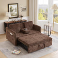 57.48 Convertible Sofa Bed with Cup Holder Pull Out Sleeper Sofa Bed with USB Charging Ports 3 in 1 Convertible Sleeper Sofa Bed for Living Room Apartment Bedroom RV Brown
