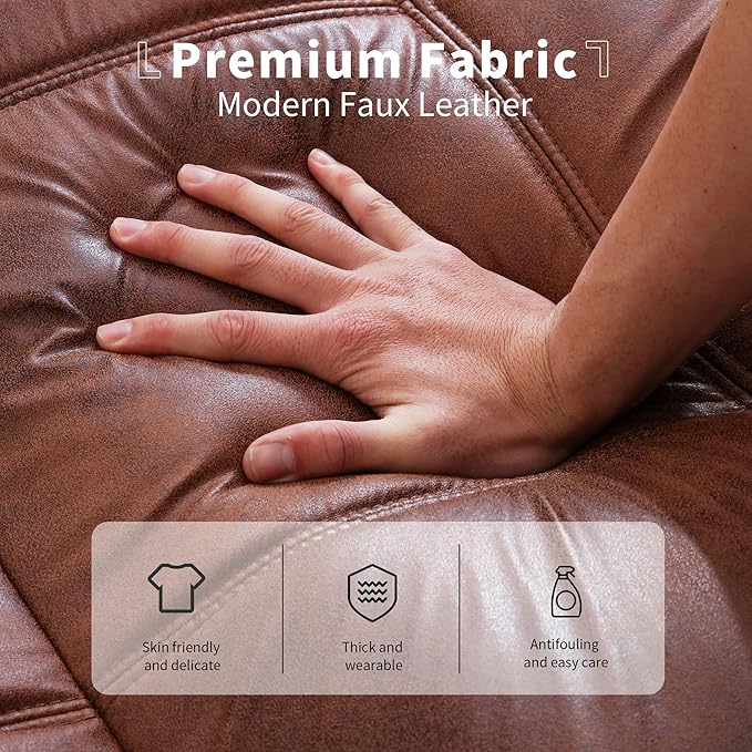 Opoiar Leather Futon Sofa BedConvertible Memory Foam Couch BedFuton Sets Daybed with Mattress IncludedFolding Modern Sleeper Sofa Love seat for RV Car Living Room&ampBedroom Small SpaceBrown