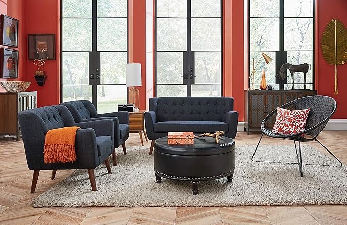 OSP Home Furnishings Arm Chair 32 x 28.63 x 31.63 navy