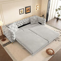 97.7'' Velvet Pull Out Sofa Bed King with Ottoman 3-in-1 Convertible Sleeper Sofa Couch Modern Tufted Deep Seat Couch with Pillows Comfy Couches for Living Room Light Grey