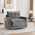 360° Swivel Accent Chair36.22” Swivel ArmchairSquare Accent Barrel Chair with Side Pockets - Upholstered Comfy Single Sofa Chair for Living Room Bedroom Reading Nook (Gray)