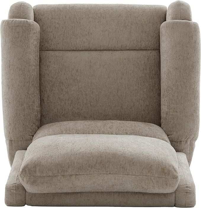 Christopher Knight Home Harper Massage Recliner Chair with 8 Modes Chenille Upholstered Recliner Sofa Swivel Massage Chair with a Side Storage Pocket for Living Room/BedroomHead SupportLight Brown
