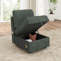 HONBAY Single Seat for Modular Sectional Sofa Customizable Armless Chair for Sectional Sleeper Sofa Velvet Green