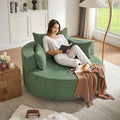 Antetek 360-Degree Swivel Accent Chair Oversized Modern Comfy Chenille Round Swivel Chaise Lounge Sofa Chair with Backrest Cushion &amp 2 Throw Pillows for Living Room Bedroom Office Green