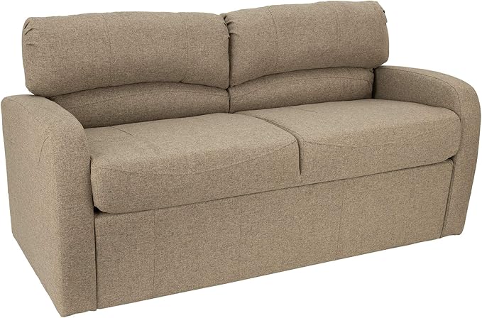 RecPro 65 Jack Knife RV Sleeper Sofa with Arms | RV Furniture | Zero Wall Hugger | Cloth (Oatmeal)