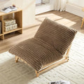 KEIKI 36 Corduroy Accent Armless Lazy Sofa Chair with Cushion Back Upholstered Modern Oversized Casual Single Sofa Chair Easy Assembly for Living Room and Bedroom Apartment Brown