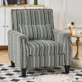 Stripes Accent Chair Modern Upholstered Boucle Fabric Armchair Single Sofa with Wood Legs for Living Room Patio Green Stripes.