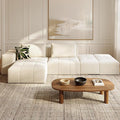 141 Cloud Sectional Couch for Living Room Oversize Boneless Modular Sectional Sofa with Deep Seat L Shaped Modern Cloud Sleeper Sofa Bed with Chaise Beige White