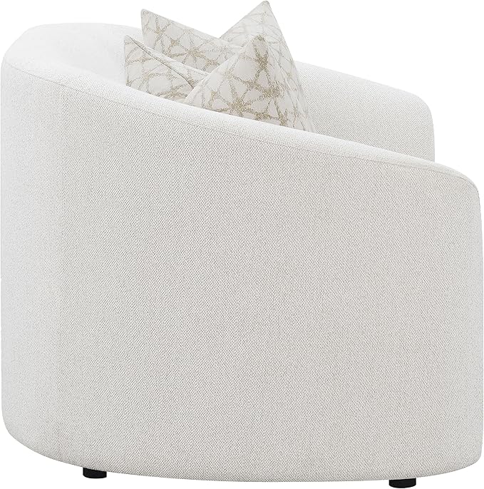 Coaster Home Furnishings - Rainn - Wood - Boucle Upholstered Loveseat with Sloped Arms and Accent Pillows - Living Room - Latte - 509172