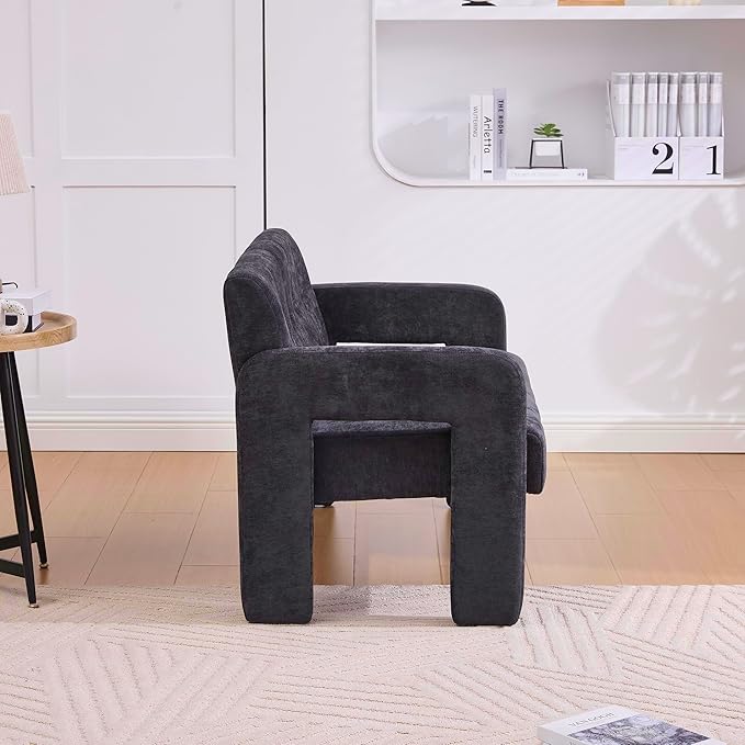 Nordic Modern Double Armchair Living Room &amp Bedroom Compact Upholstered Sofa Leisure Sofa Comfortable Seating with Dual Armrests Can be paired with a single chair for Living RoomBedroom (BLACK)