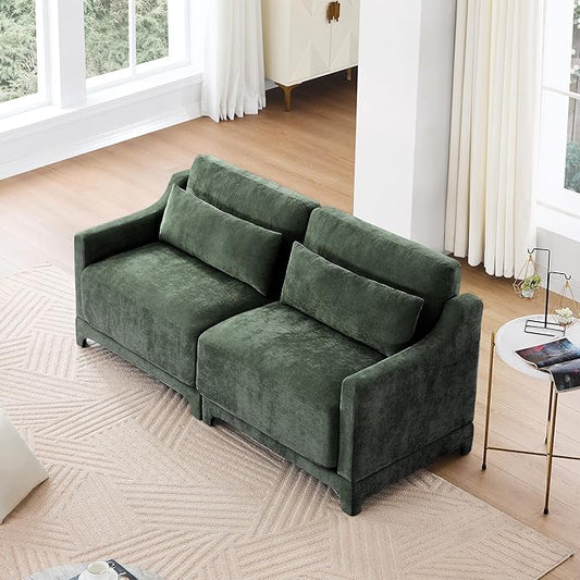 Livavege 73.2 Loveseat Sectional Sofa Modern 2 Seater Love Seat Couches for Living Room Upholstered Deep Seat Couch with Thick Cushions &amp Solid Wood Frame for Small Space Bedroom ApartmentGr