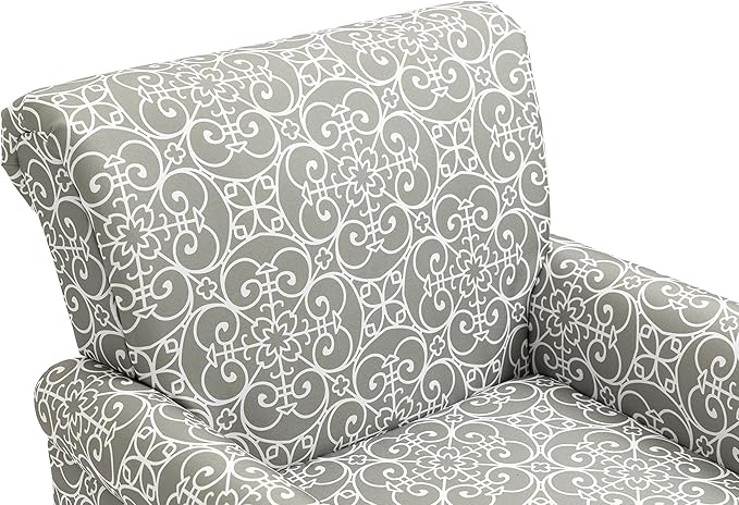 Mid Century Modern Accent Chair Linen Armchair wTufted BackWood Legs Upholstered Lounge Arm Chair Single Sofa for Living Room Bedroom Grey