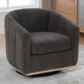 Aoiy &amp Wifon 32.33 W Swivel Barrel Accent Chair Round Living Room Swivel Chair Boucle Charcoal