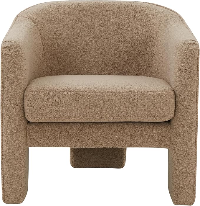 SAFAVIEH Couture Collection Londyn Brown Faux Shearling Accent Chair (Fully Assembled)