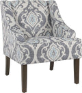 HomePop Velvet Swoop Arm Accent Chair Suri Blue