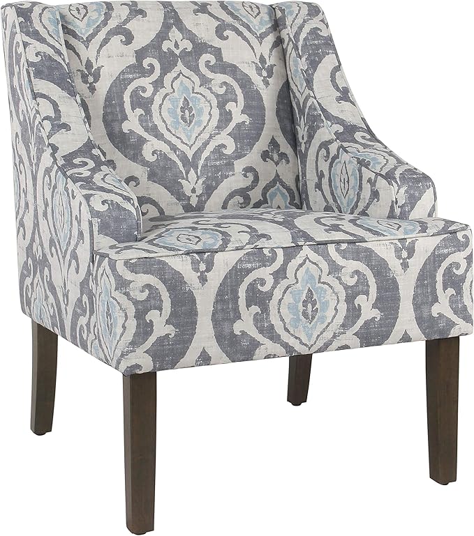 HomePop Velvet Swoop Arm Accent Chair Suri Blue