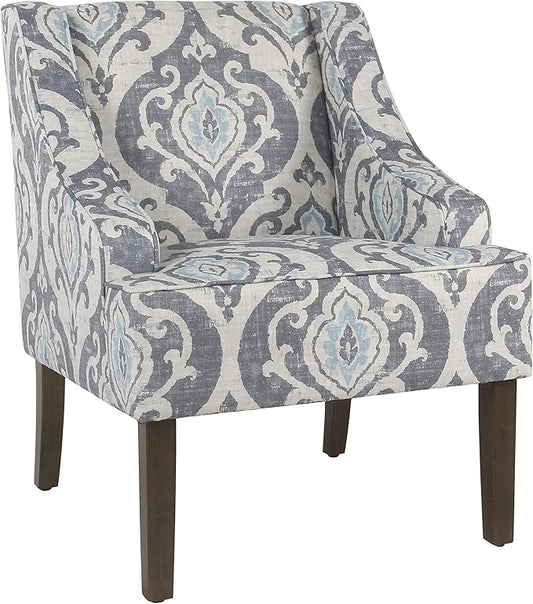 HomePop Velvet Swoop Arm Accent Chair Suri Blue