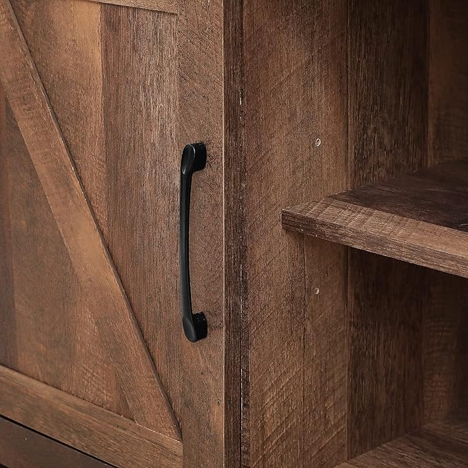 Furinno Cabinet Stand with Storage for TV up to 65 Inch 70 Inch Rustic Brown