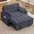Sleeper Sofa with Pull Out Couch Bed 48.43 Convertible Pull-Out Sofa Bed Chair 3-in-1 Futon Couch with Reclining Backrest and Side Pockets for Living Room Bedroom Apartment Dark Grey