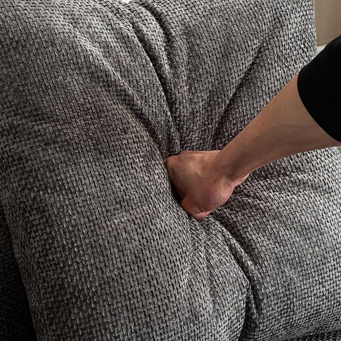 106.72” Curved Sofa Oversized Curved Couch for Living Room Corduroy Fabric Foam Couch Modern Deep Seat Couched with Pillows No Assembly Grey