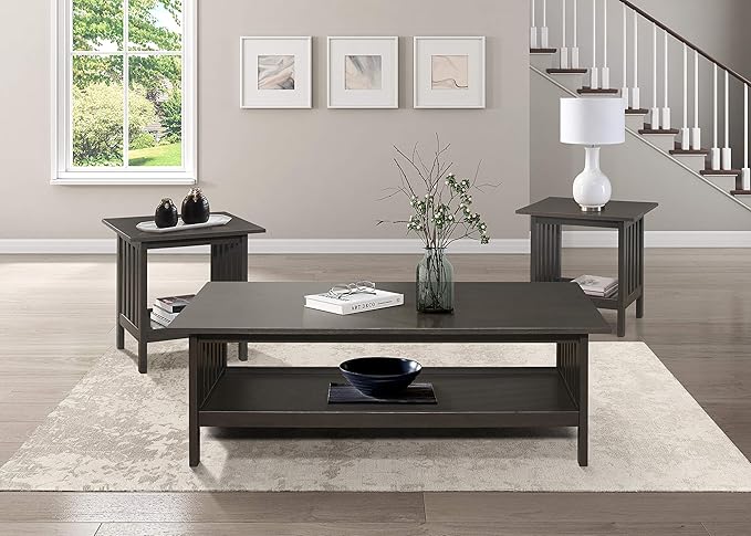Lexicon Noel 3-Piece Coffee Table Set Antique Gray