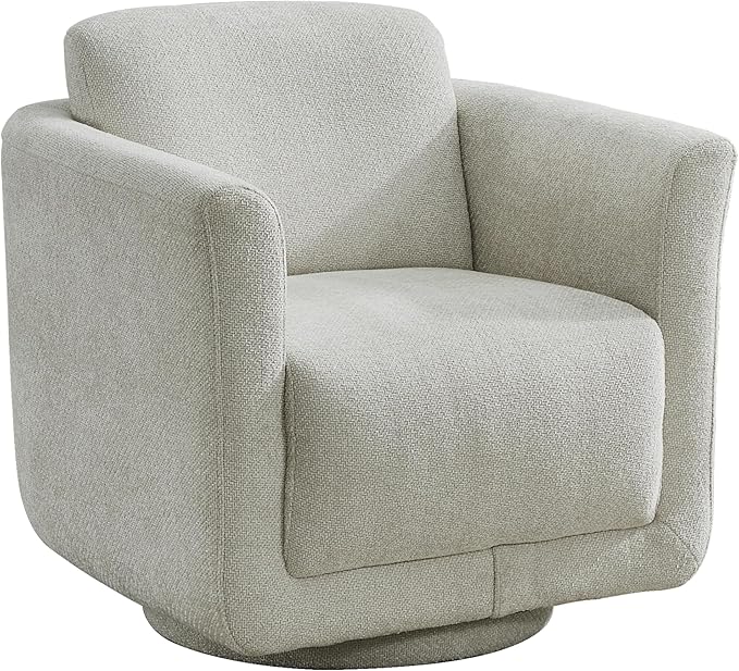 Swivel Accent Chair 360° Upholstered Swivel Chair 350 lbs Capacity Kiln Dried Solid Wood Frame Lumbar CushionFSC Certified Upholstered Chair for Living Room BedroomGray