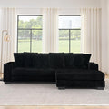 Comfortable Compression L-Shaped Modular Combination Sofa Compression Combination Modern Minimalist Corduroy Sofa Suitable for Living Room and Bedroom (Black2)