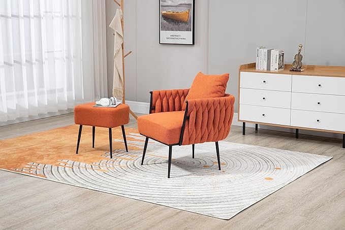 Velvet Accent Chair Modern Upholstered Armchair Tufted Chair with Metal Frame Single Leisure Chairs for Living Room Bedroom