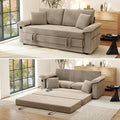 SUNWAVE Oversized Loveseat Sleeper Sofa 77 Convertible Sofa Bed 2-Seat Pull Out Couch w/USB Chenille Queen Folding Sofa Bed for Living Room Small Spaces Bedroom (Chestnut)