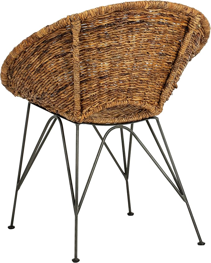 Safavieh Home Sierra Coastal Natural Rattan and Dark Steel Round Accent Chair
