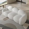 JACH 3-Seater Minimalist Sofa for Apartment Modern Comfy Upholstered Floor Sofas Boneless Leisure Couches Small Cloud Couch for Living Room Small Space (White No Assembly Required)
