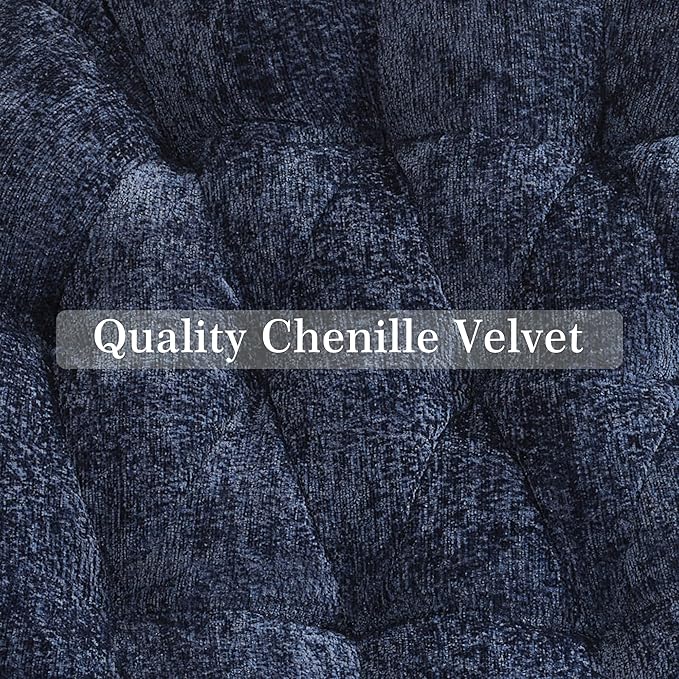 360° Swivel Rokcer Recliner for Adults Manual Rocking Chair for Living RoomBedroom (Chenille Blue)
