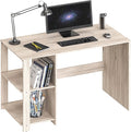 SHW 38-Inch Home Office Computer Desk with Shelves Maple