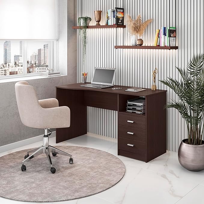 Techni Mobili Classic Computer Desk with Multiple Drawers 29.5 x 23.6 x 51.2 Wenge